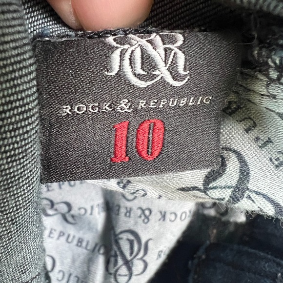 Rock & Republic Jeans Women 10 31x32 Blue Denim Cotton Stretch Mid Rise Straight - Picture 10 of 16